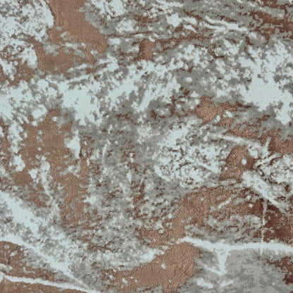 Bosphorus Flow Turkish Silk Rug – Copper & Ivory Abstract, 5 x 8 ft