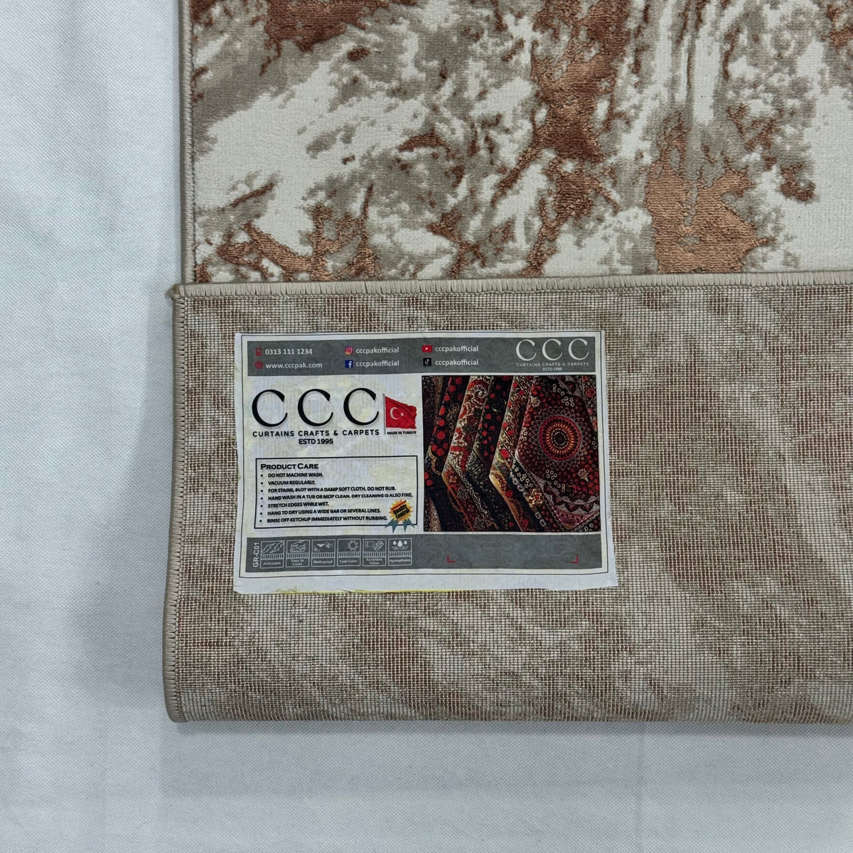 Bosphorus Flow Turkish Silk Rug – Copper & Ivory Abstract, 5 x 8 ft