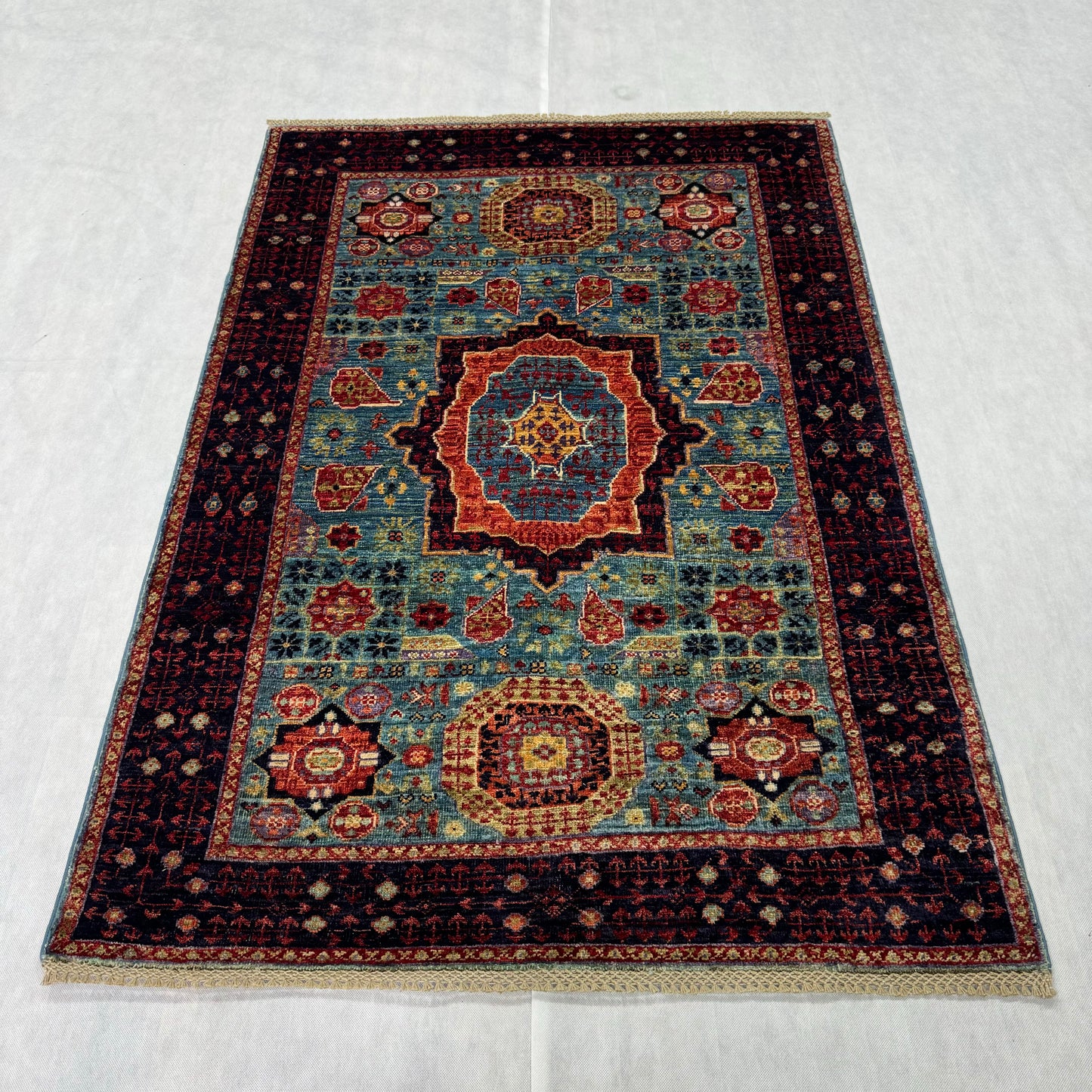 Exquisite Chobi Handmade Rug - 3 ft x 5 ft | Handwoven Afghan Masterpiece with Vibrant Medallion Design