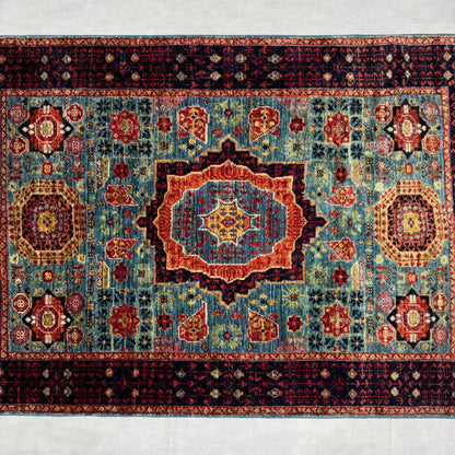 Exquisite Chobi Handmade Rug - 3 ft x 5 ft | Handwoven Afghan Masterpiece with Vibrant Medallion Design