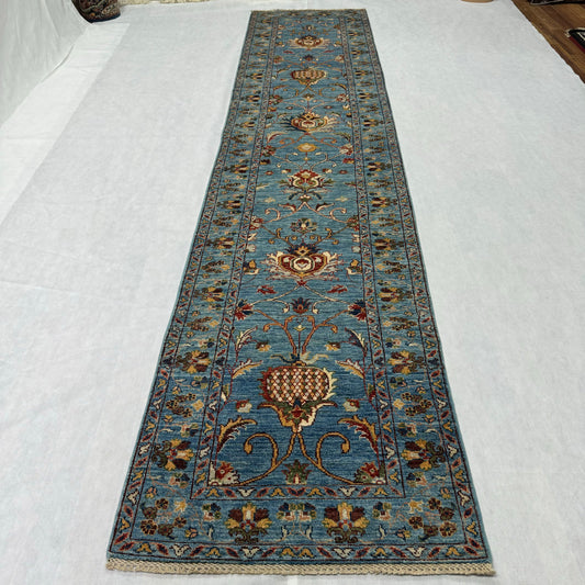 Luxurious Chobi Handmade Runner Rug - 3 ft x 13 ft - Stunning Wool Craftsmanship