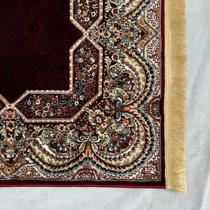 Luxurious Turkish Topaz Area Rug - 5 ft x 8 ft, Rich Burgundy and Intricate Design