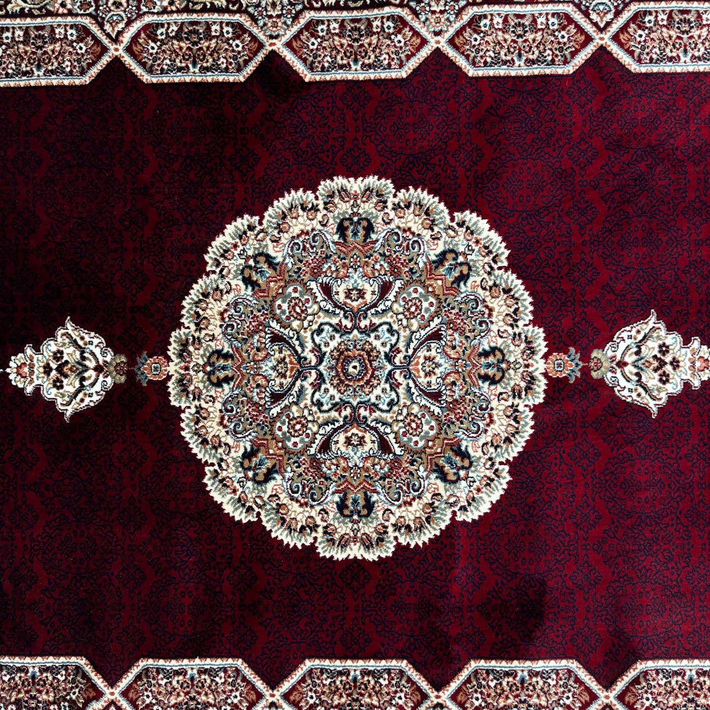 Luxurious Turkish Topaz Area Rug - 5 ft x 8 ft, Rich Burgundy and Intricate Design