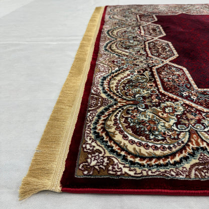 Luxurious Turkish Topaz Area Rug - 5 ft x 8 ft, Rich Burgundy and Intricate Design