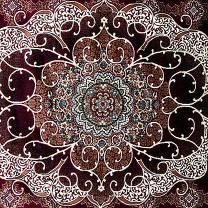 Elegant Turkish Topaz Area Rug - 5 ft x 8 ft, Rich Burgundy with Intricate Design