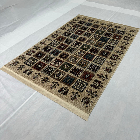 Elegant Turkish Garnet Area Rug - Bakhtiari Design, Size 5 ft x 8 ft