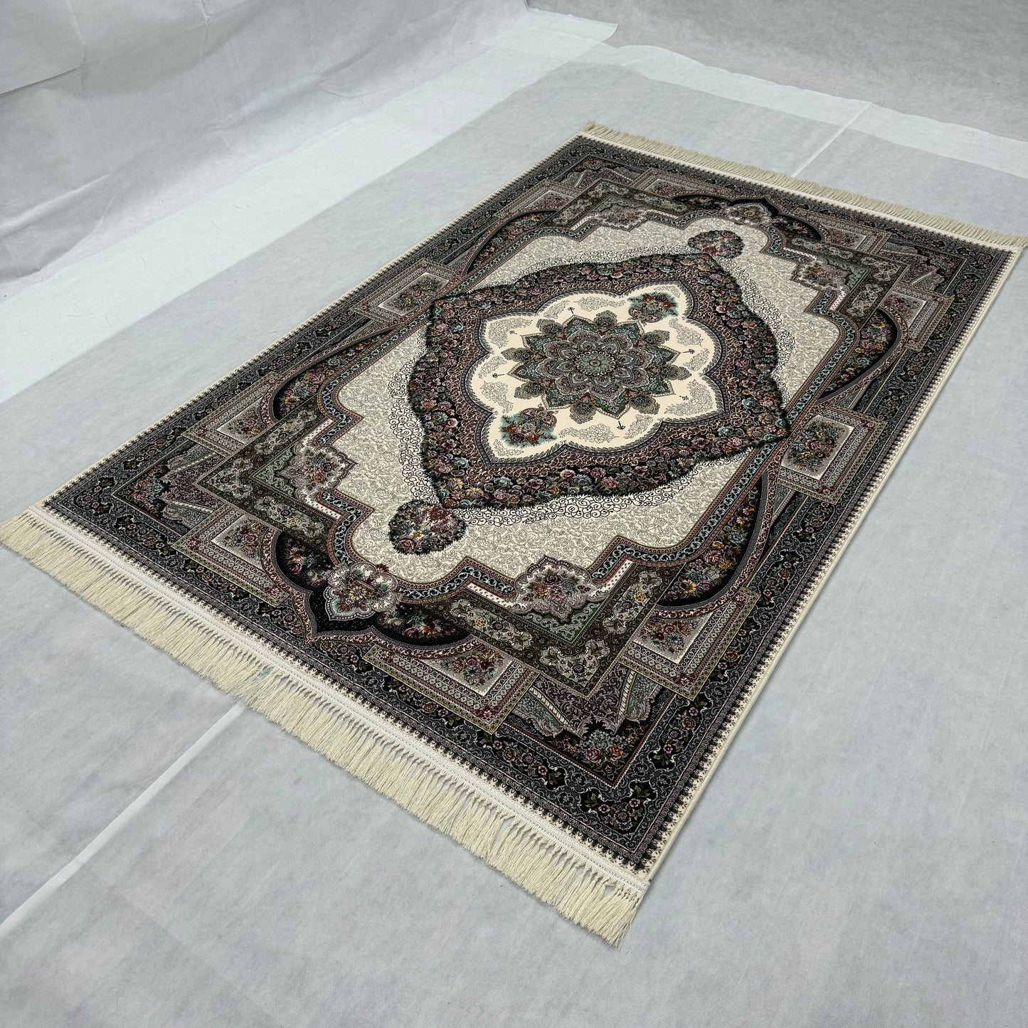 5 ft x 8 ft Area Rug - Persian 1200 Reeds - Farsh Kilim Mojalal 5 - Beige - Luxurious Elegance and Durability