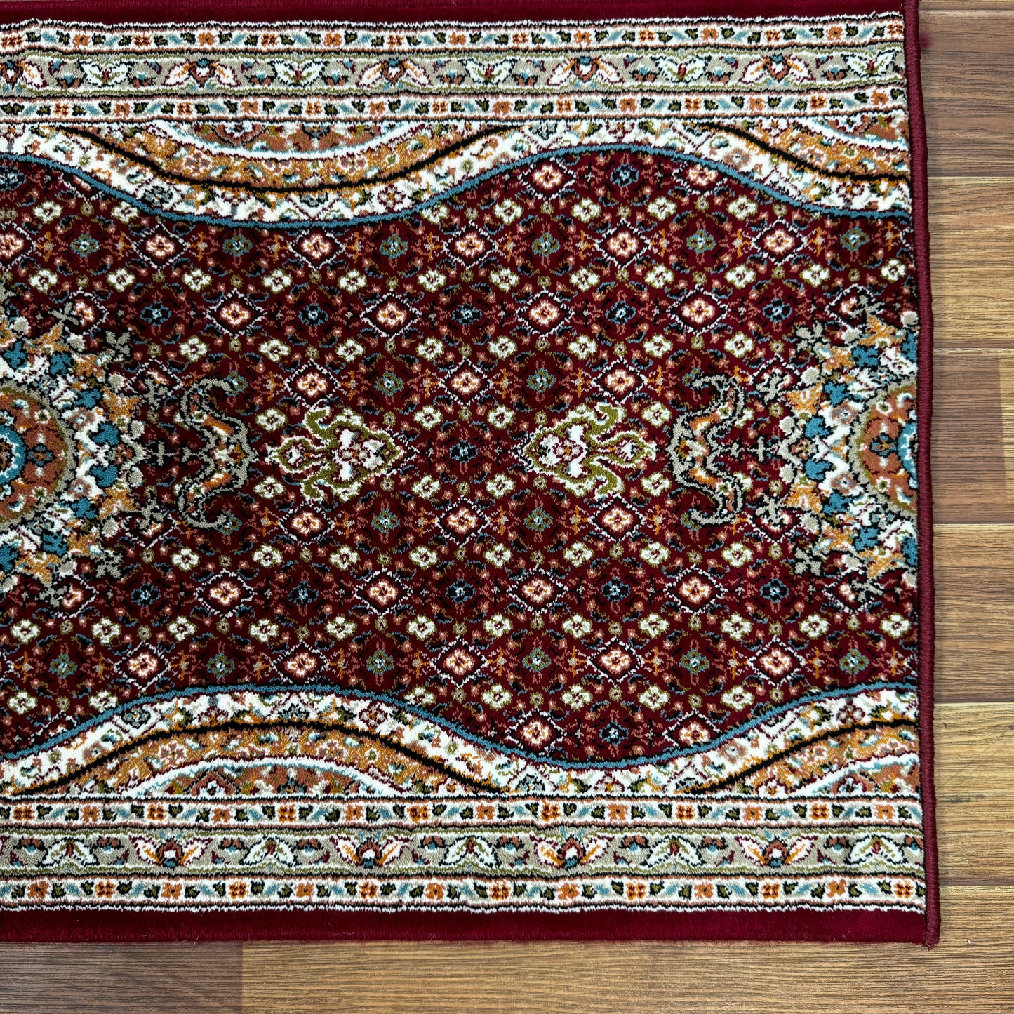 Premium Persian Runner 1.5 ft x 12 ft - Pars Nagin Mashad in Red Wine - Luxurious 1200 Reeds Acrylic Rug