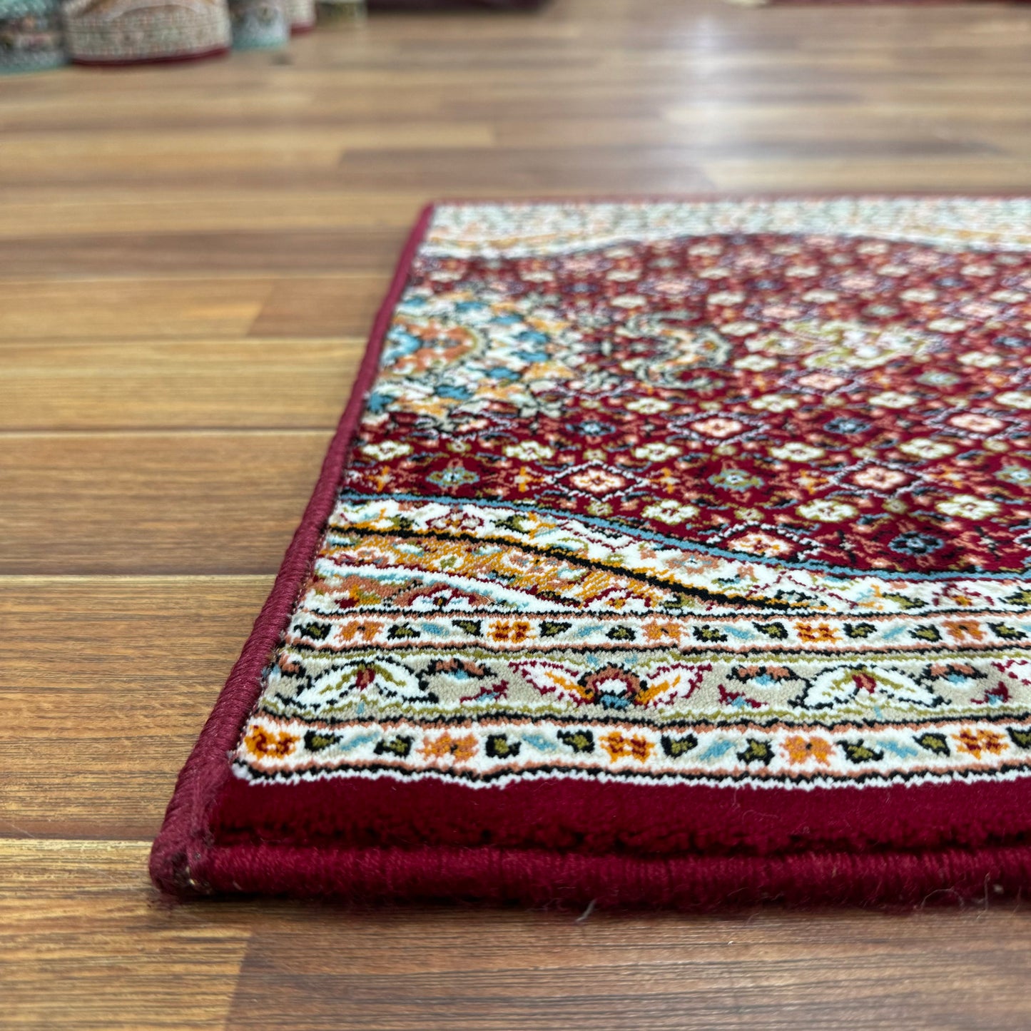 Premium Persian Runner 1.5 ft x 12 ft - Pars Nagin Mashad in Red Wine - Luxurious 1200 Reeds Acrylic Rug