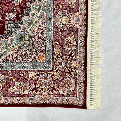 Luxurious Persian Rug 7 ft x 10 ft - Diako Design in Burgundy & Grey - 1200 Reeds Acrylic Rug