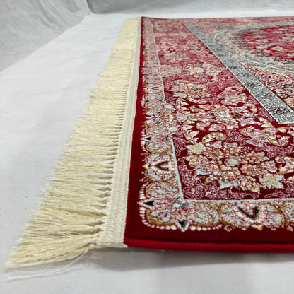 Luxurious Persian Rug 7 ft x 10 ft - Diako Design in Burgundy & Grey - 1200 Reeds Acrylic Rug