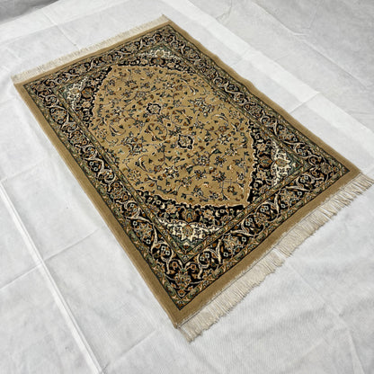 3 ft x 5 ft Persian Rug - Classic Collection - Beige & Black Acrylic Polyester Luxury