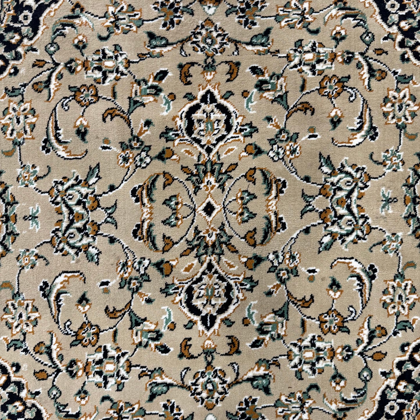 3 ft x 5 ft Persian Rug - Classic Collection - Beige & Black Acrylic Polyester Luxury