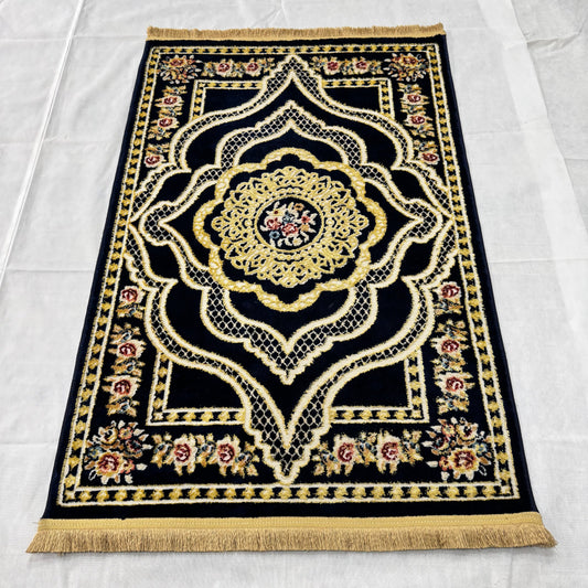 3 ft x 5 ft Turkish Rug - Anatolia Luxe Collection - Black & Gold Acrylic Polyester