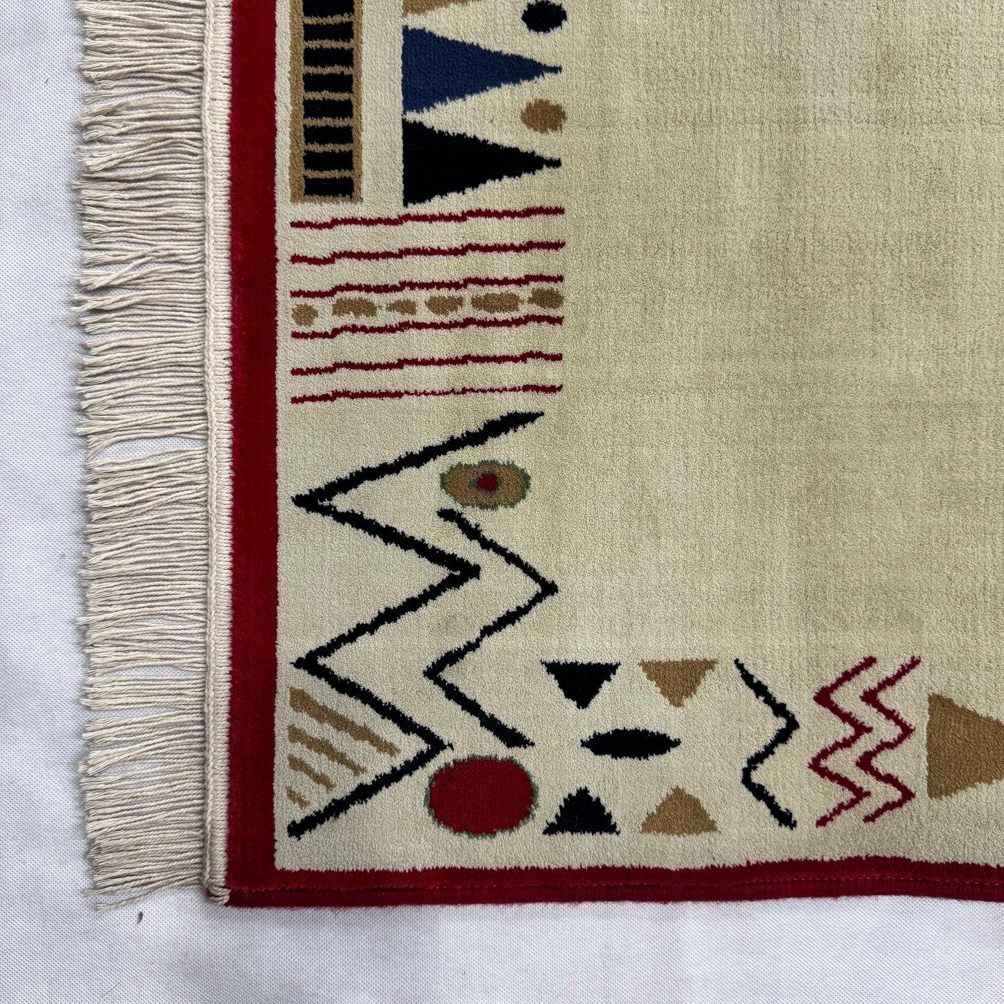 3 ft x 8 ft Persian Rug - Yazd Heritage Collection - Beige Tribal Geometric Design