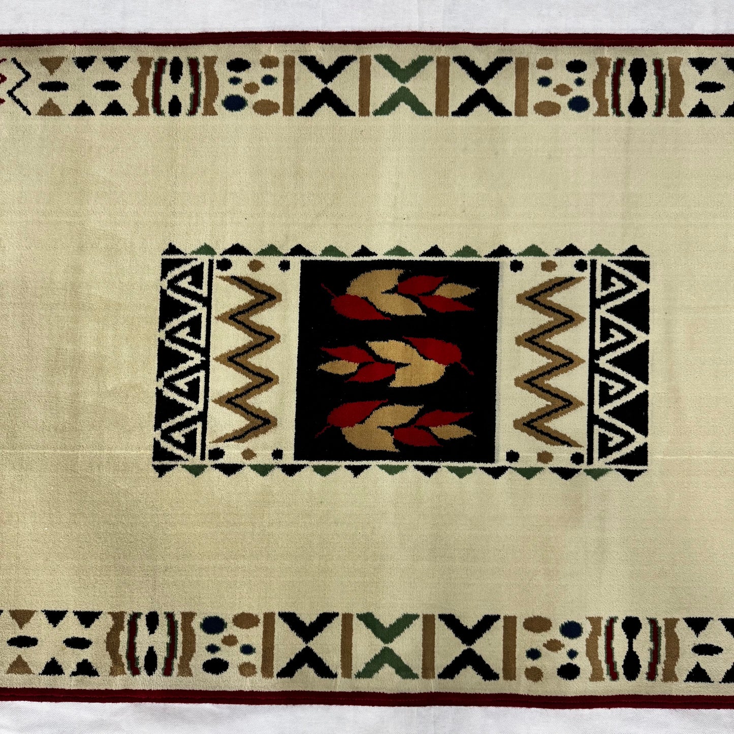 3 ft x 8 ft Persian Rug - Yazd Heritage Collection - Beige Tribal Geometric Design