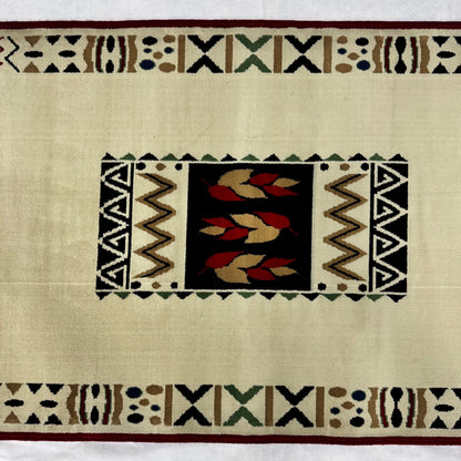 3 ft x 8 ft Persian Rug - Yazd Heritage Collection - Beige Tribal Geometric Design