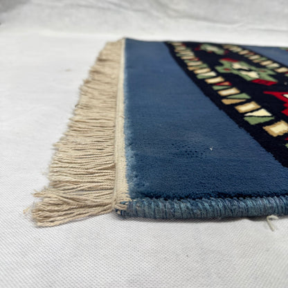 3 ft x 8 ft Persian Rug - Tabriz Horizon Collection - Blue Tribal Geometric Runner