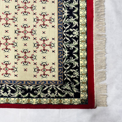 3 ft x 6 ft Persian Rug - Shiraz Elegance Collection - Ivory with Red & Black Border