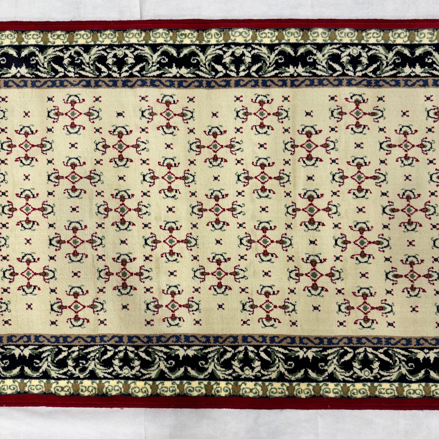 3 ft x 6 ft Persian Rug - Shiraz Elegance Collection - Ivory with Red & Black Border