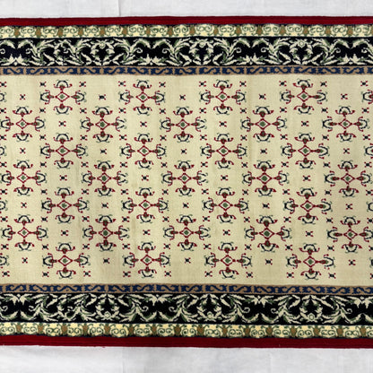 3 ft x 6 ft Persian Rug - Shiraz Elegance Collection - Ivory with Red & Black Border