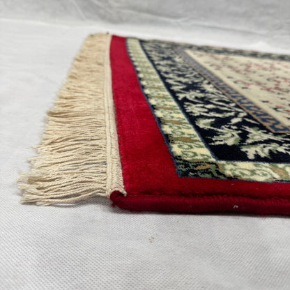 3 ft x 6 ft Persian Rug - Shiraz Elegance Collection - Ivory with Red & Black Border