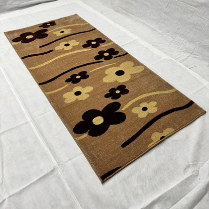 3 ft x 7 ft Persian Rug - Isfahan Bloom Collection - Brown Floral Runner