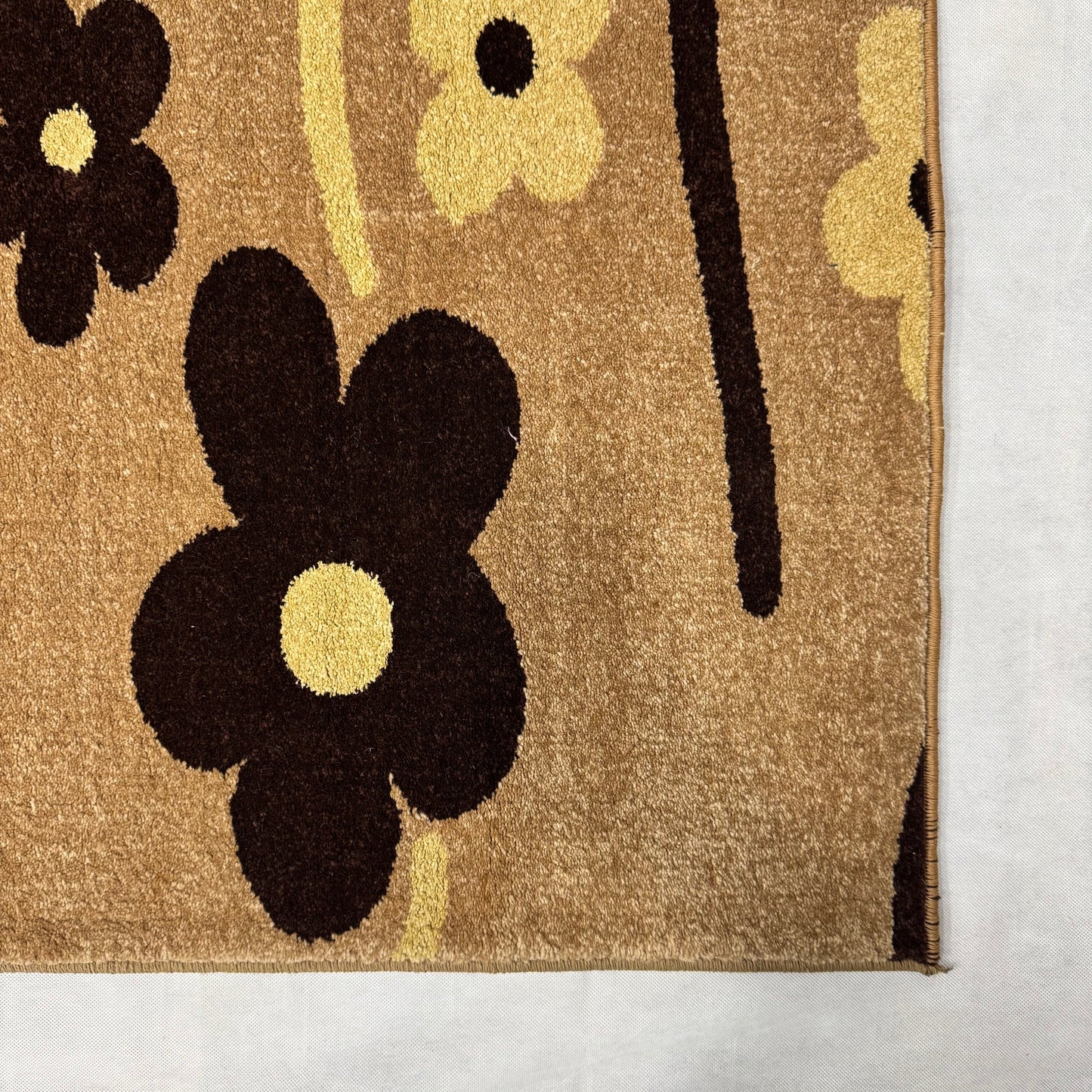 3 ft x 7 ft Persian Rug - Isfahan Bloom Collection - Brown Floral Runner