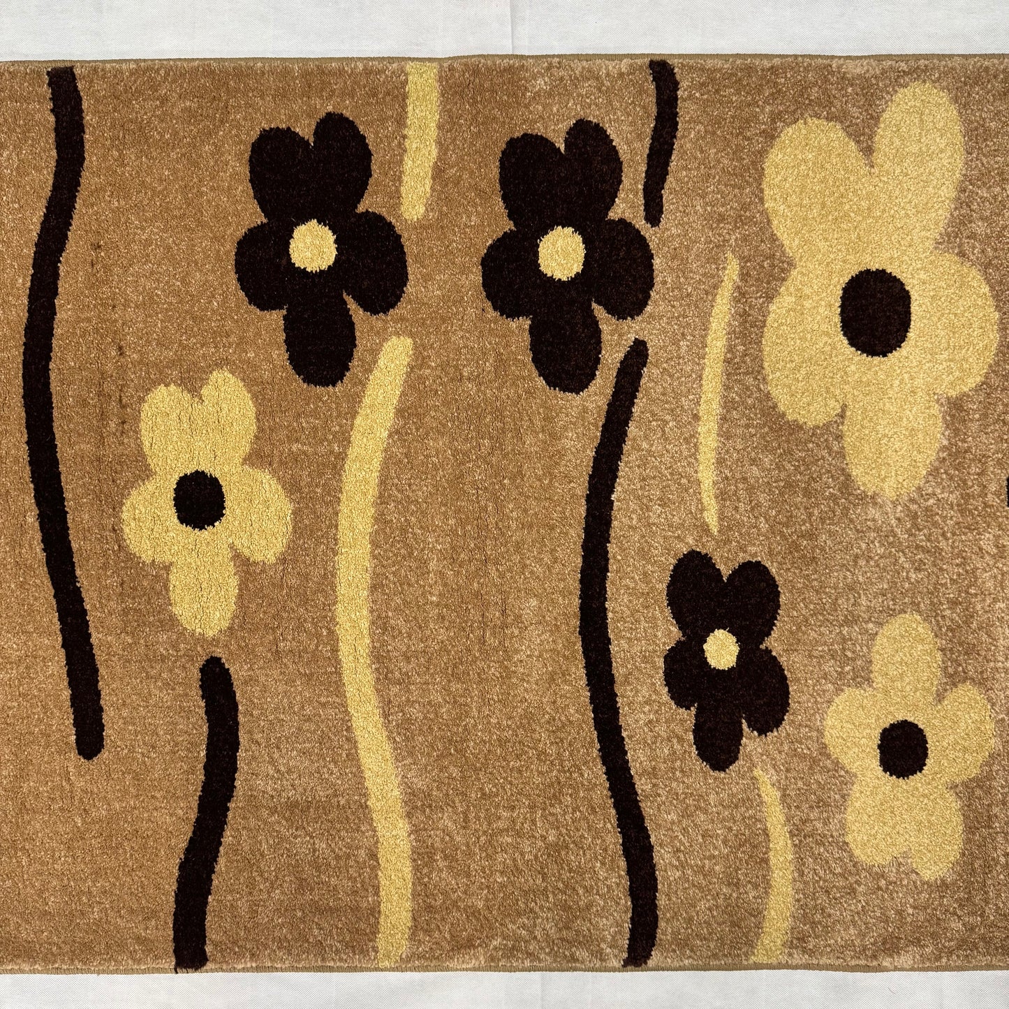 3 ft x 7 ft Persian Rug - Isfahan Bloom Collection - Brown Floral Runner