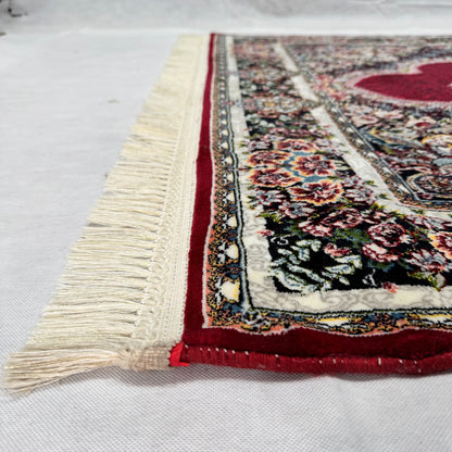 4 ft x 6 ft Persian Rug - Shiraz Majesty Collection - 1000 Reeds - Red & Black Floral Medallion