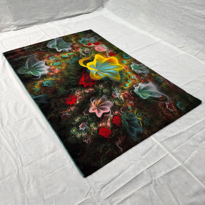 5 ft x 8 ft Persian Rug - Isfahan Bloom Collection - Multicolor Floral Abstract Design