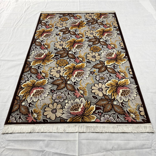 5 ft x 8 ft Persian Silky Rug - Nain Blossom Collection - Multicolor Floral Luxury Carpet