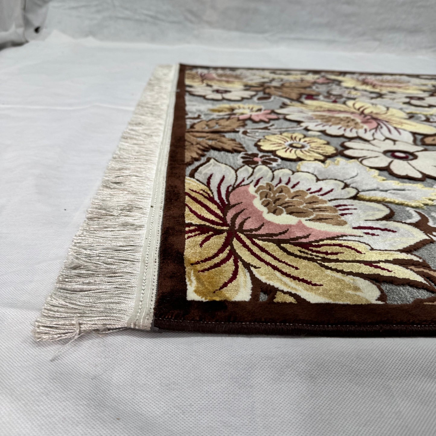 5 ft x 8 ft Persian Silky Rug - Nain Blossom Collection - Multicolor Floral Luxury Carpet