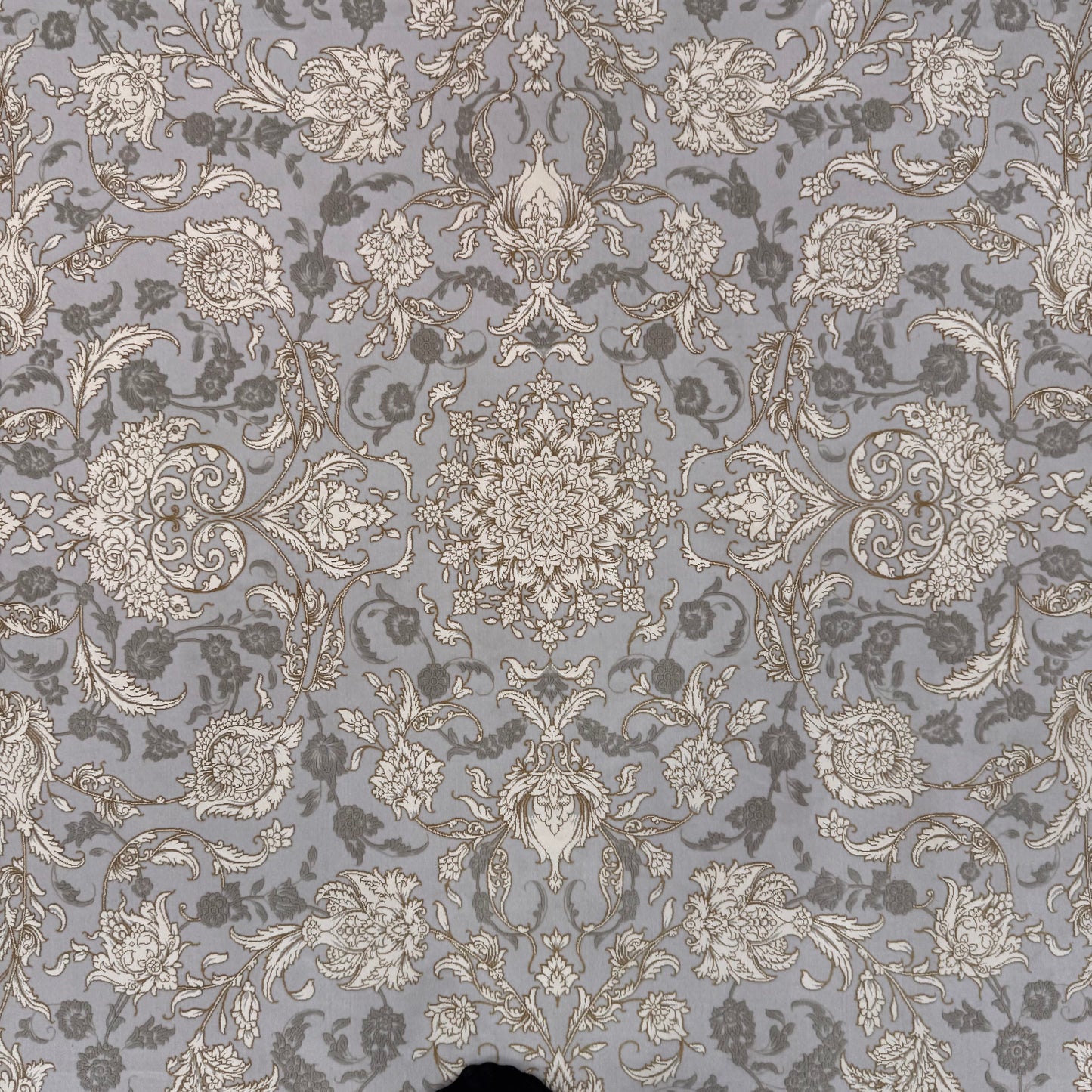 10 ft x 13 ft Persian Rug – Beheshti Tabraiz Collection, Silk, Beige & Grey