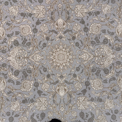 10 ft x 13 ft Persian Rug – Beheshti Tabraiz Collection, Silk, Beige & Grey