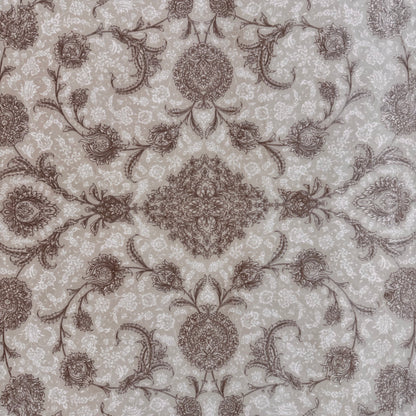 10 ft x 13 ft Persian Rug – Beheshti Tabraiz Collection, Silk, Cream & Brown