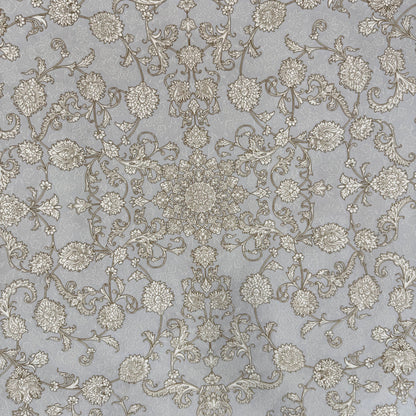 8x11 ft Persian Rug - Beheshti Tabraiz Collection - Cream Silk Luxury Machine-Made