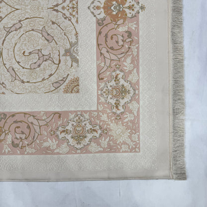 8x11 ft Persian Rug - Beheshti Tabraiz Collection - Peach Silk Luxury Machine-Made