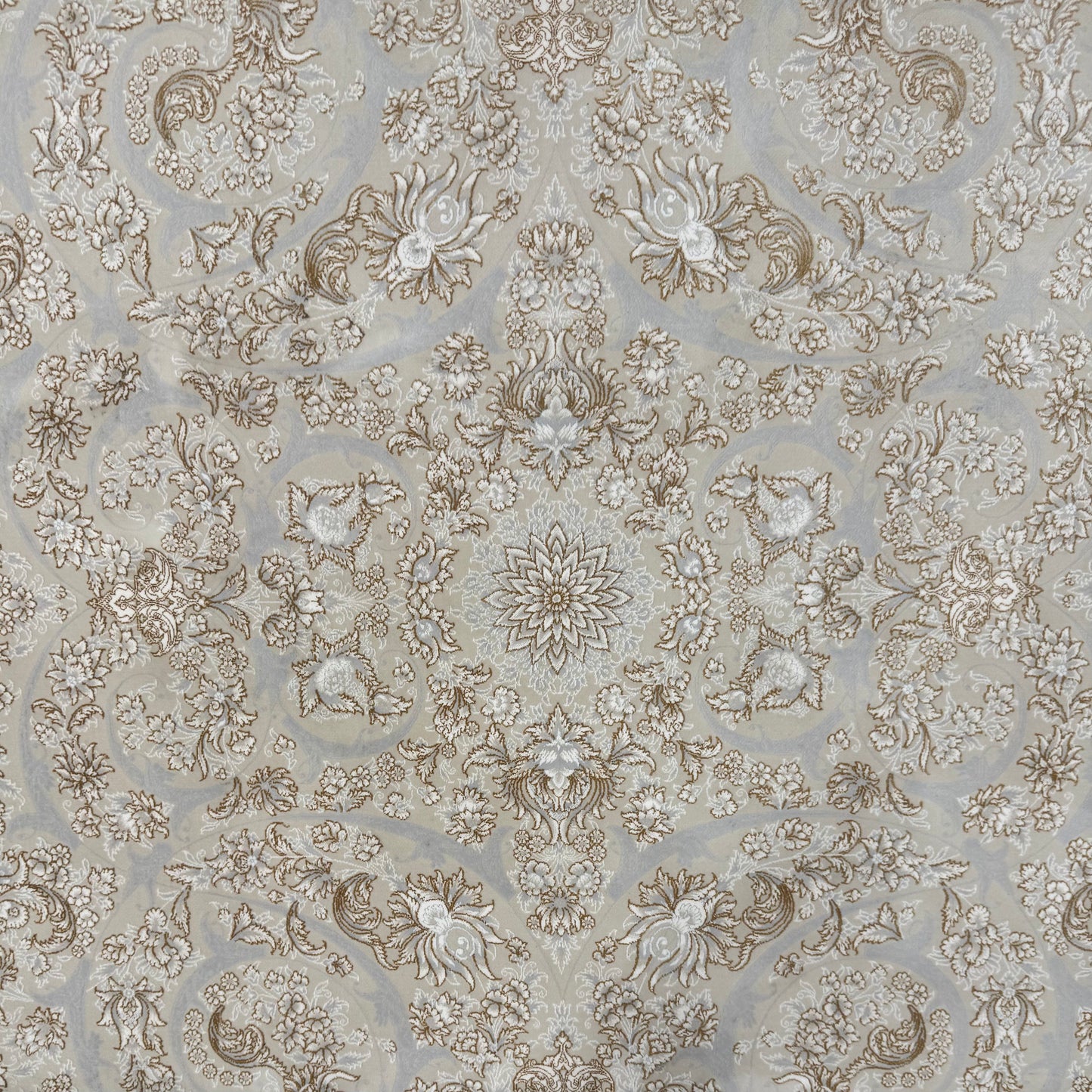 8x11 ft Persian Rug - Beheshti Tabraiz Collection - Brown Silk Luxury Machine-Made