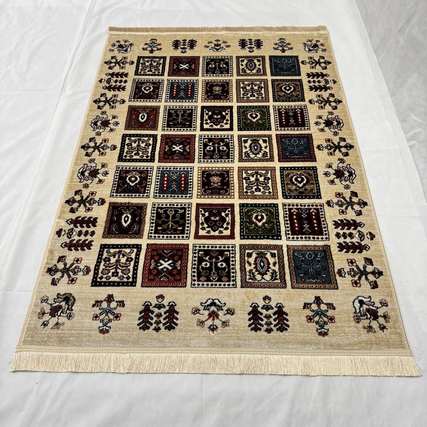 Turkish Rug - Anatolian Mosaic Collection - Beige Multicolor Geometric