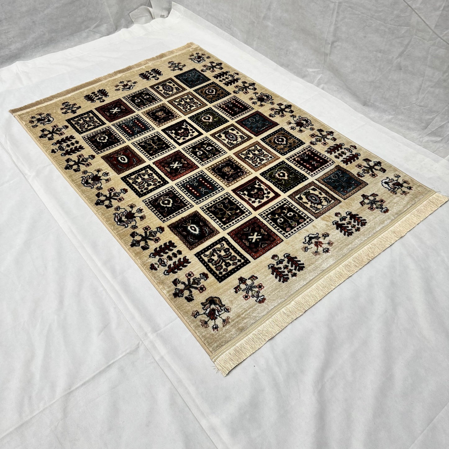 Turkish Rug - Anatolian Mosaic Collection - Beige Multicolor Geometric