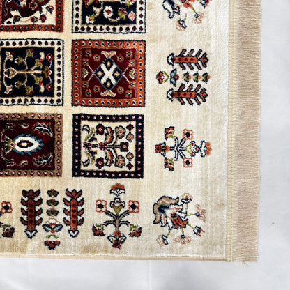 Turkish Rug - Anatolian Mosaic Collection - Beige Multicolor Geometric