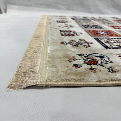 Turkish Rug - Anatolian Mosaic Collection - Beige Multicolor Geometric