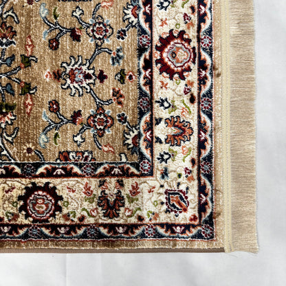 Turkish Rug - Desert Gold Collection - Beige & Ivory Floral Elegance