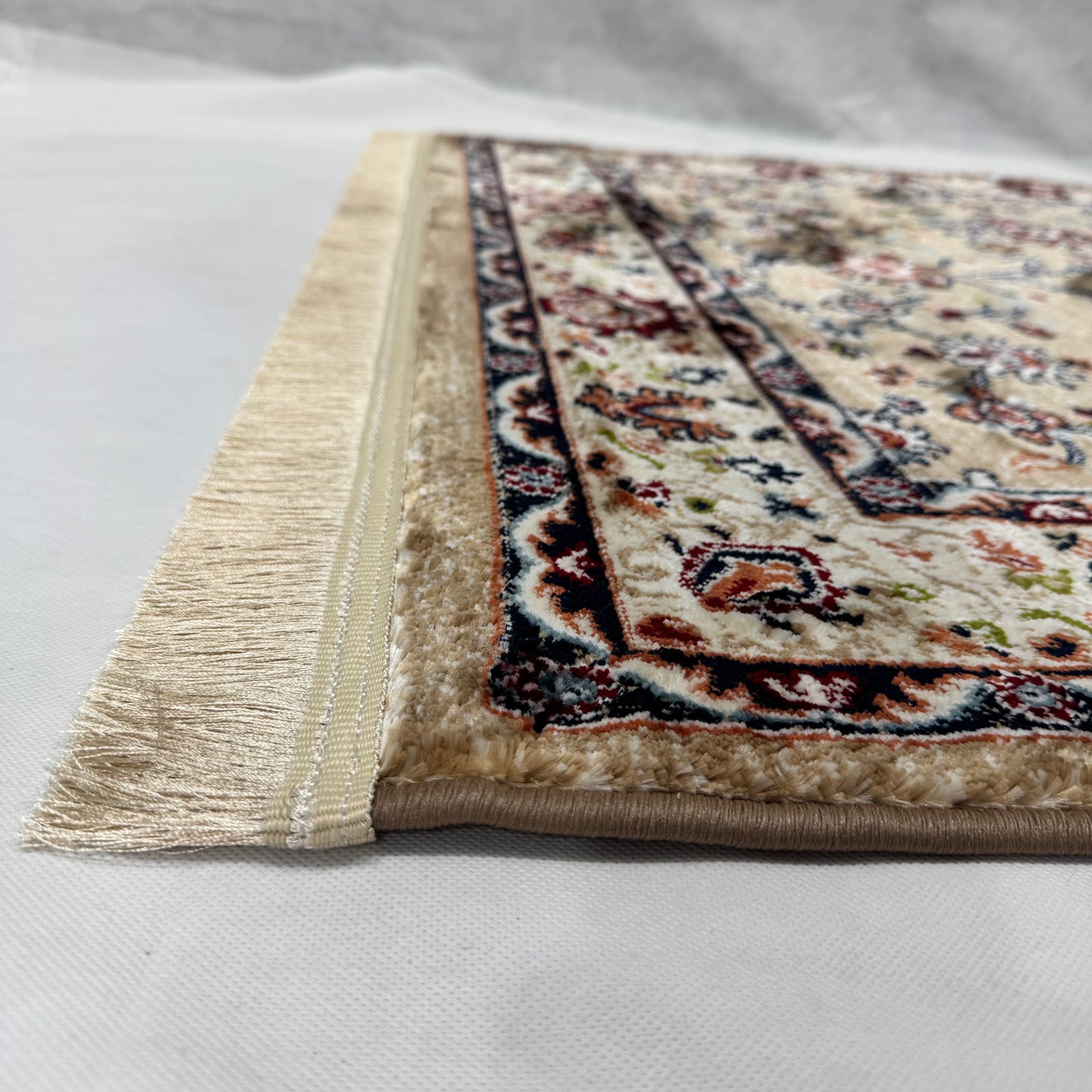 Turkish Rug - Desert Gold Collection - Beige & Ivory Floral Elegance