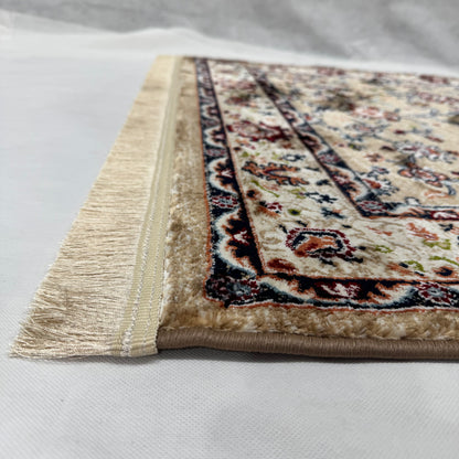 Turkish Rug - Desert Gold Collection - Beige & Ivory Floral Elegance