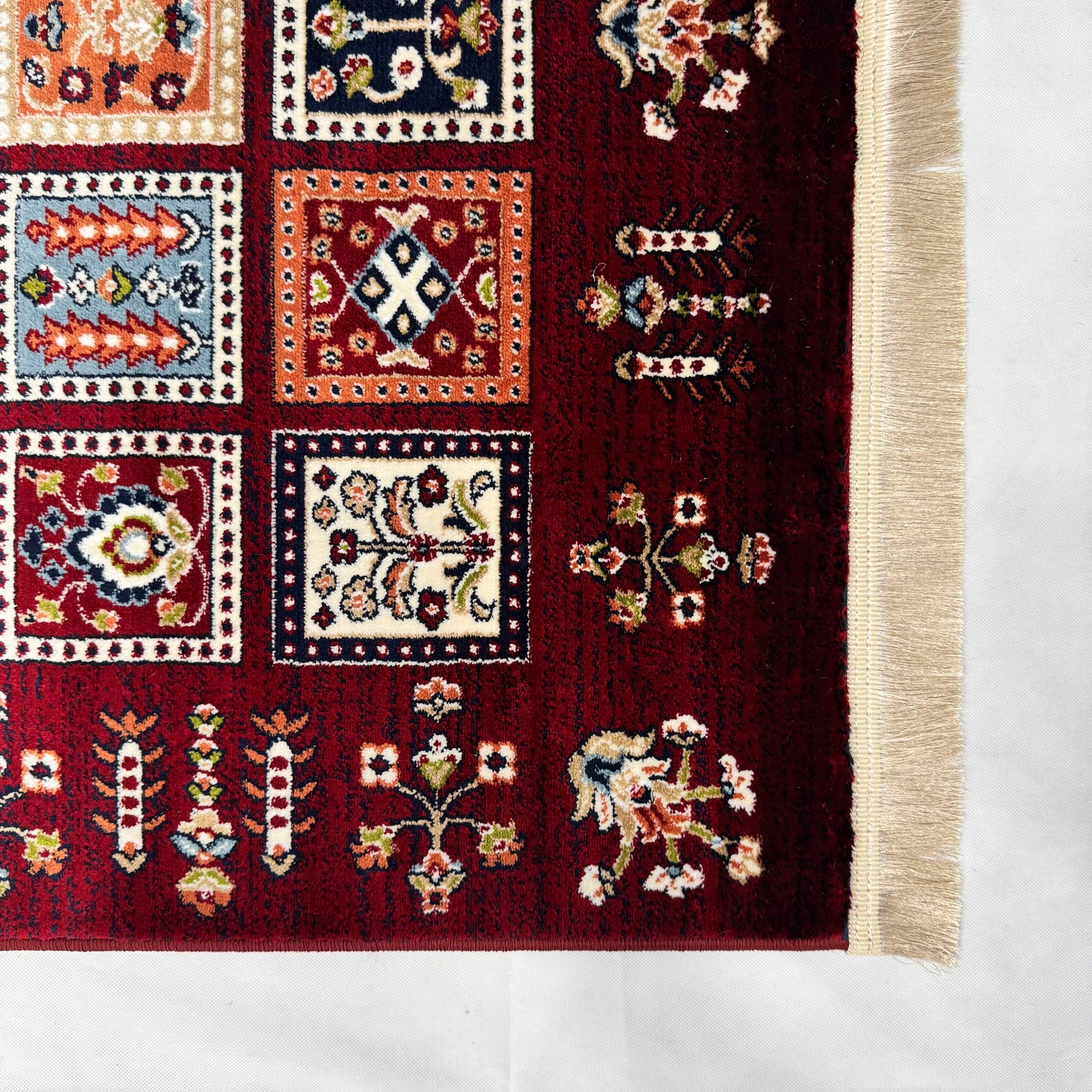 Turkish Rug - Anatolian Mosaic Collection - Red Patchwork Elegance