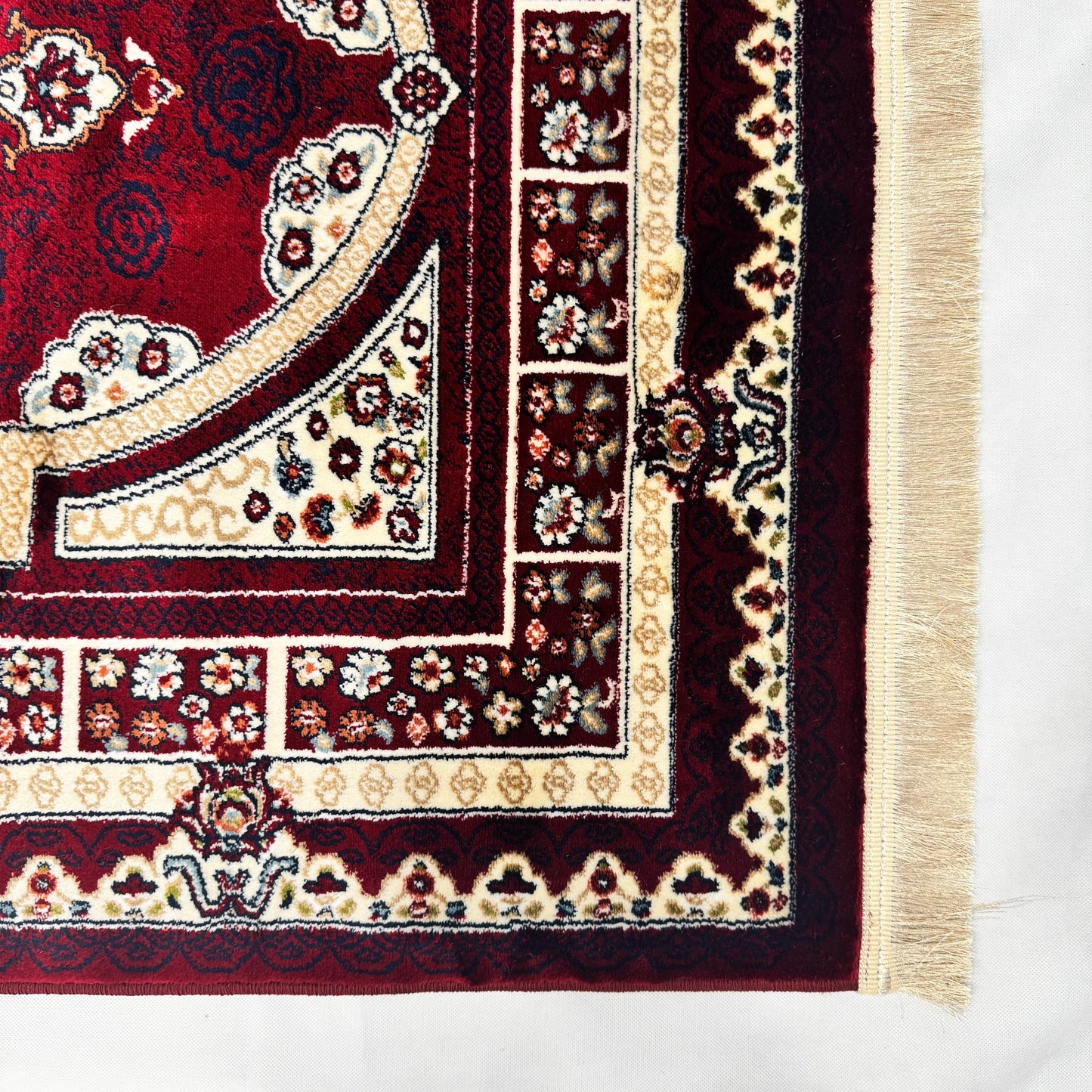 4x6 ft Turkish Rug - Ruby Elegance Collection - Red & Ivory Medallion Classic Design