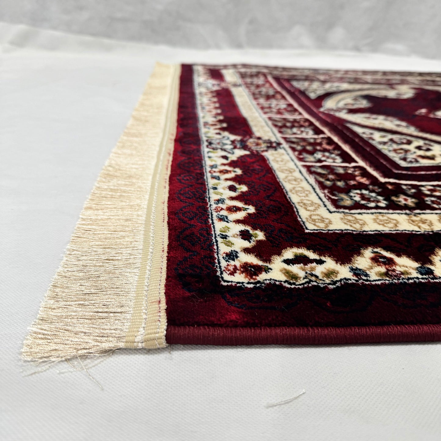 4x6 ft Turkish Rug - Ruby Elegance Collection - Red & Ivory Medallion Classic Design