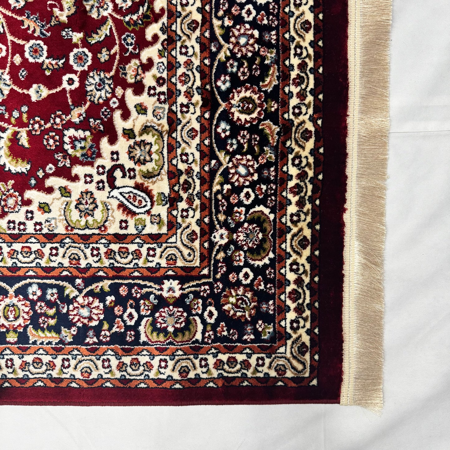 Turkish Rug - Crimson Royale Collection - Red & Navy Medallion Elegance